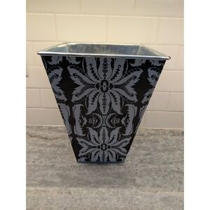 Black And White‎ Decorative Galvanized Waste Paper Basket